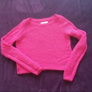 Abercrombie and Fitch Crop Pink Knit Sweater